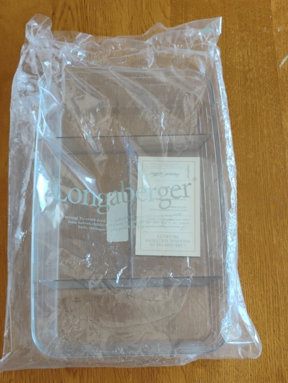 Longaberger 45144 Clear Cheese & Cracker Tray 4 Section Hard Plastic NIB